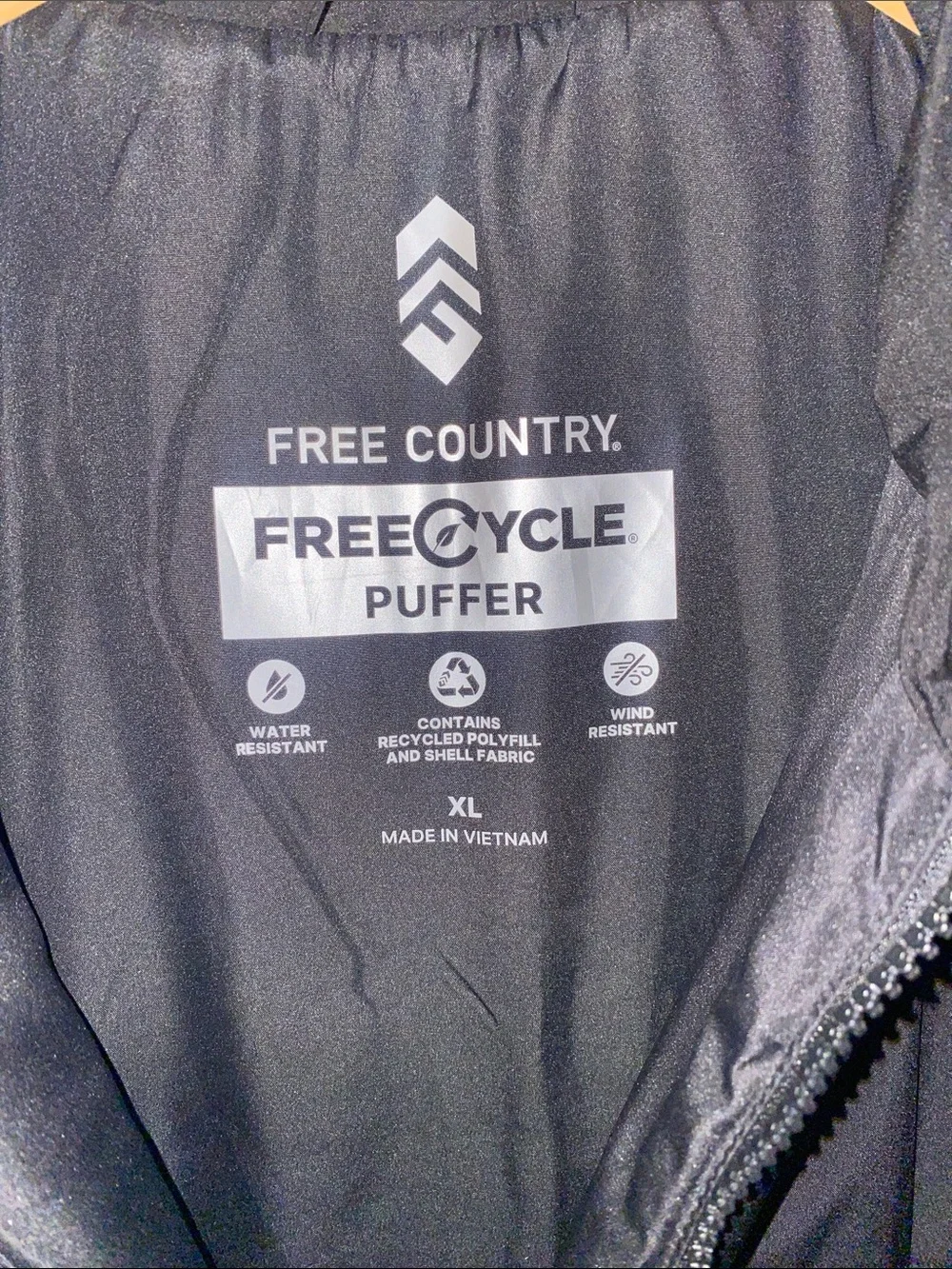 Free Country Women's Black Hooded Puffer Coat XL